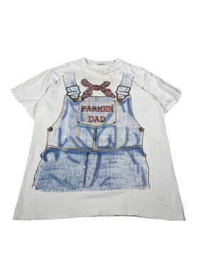 Farmer Dad Jean Overall Print T-Shirt Size 22x28